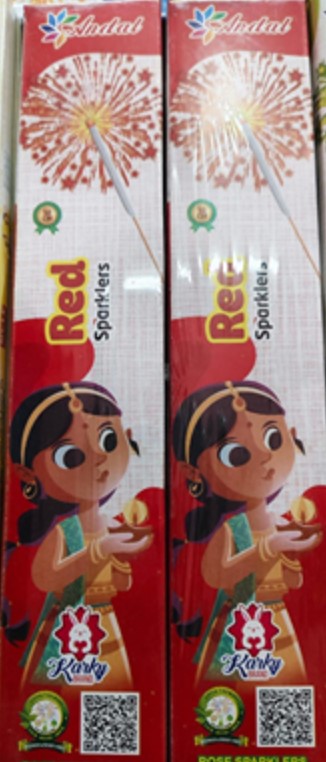 10 CM RED SPARKLER (10Pcs) (10 செ.மீ சிவப்பு கம்பி மத்தாப்பு) (10Pcs)