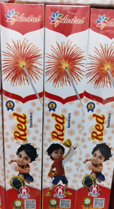 15 CM RED SPARKLER (15 செ.மீ சிவப்பு கம்பி மத்தாப்பு) (10Pcs)