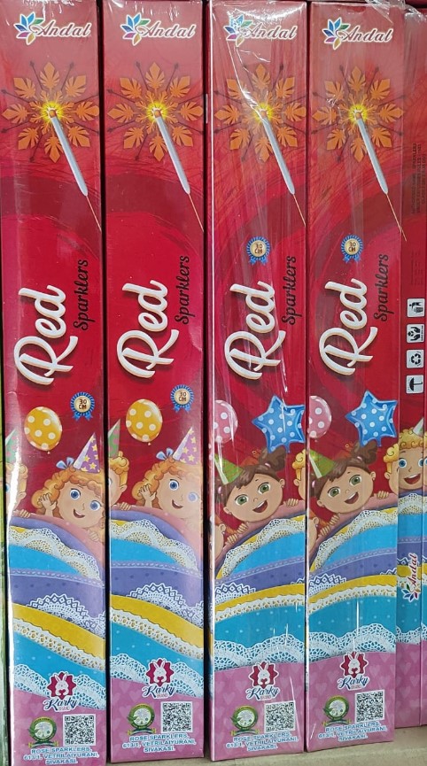 30 CM RED SPARKLER (30 செ.மீ சிவப்பு கம்பி மத்தாப்பு) (5Pcs)